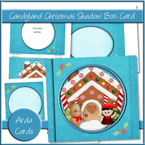 Candyland Christmas Shadow Box Card - The Printable Craft Shop