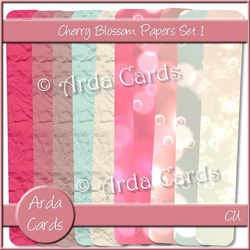 Cherry Blossom Papers Set 1 - The Printable Craft Shop