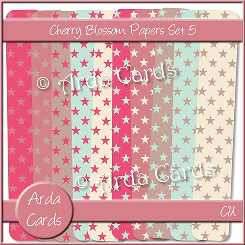 Cherry Blossom Papers Set 5 - The Printable Craft Shop