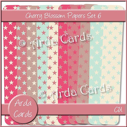 Cherry Blossom Papers Set 6 - The Printable Craft Shop