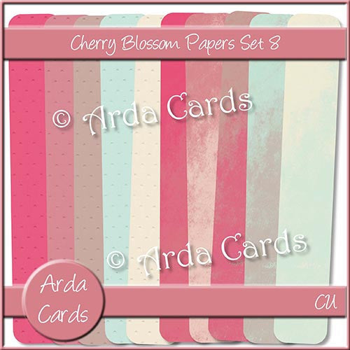 Cherry Blossom Papers Set 8 - The Printable Craft Shop