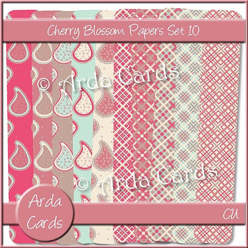 Cherry Blossom Papers Set 10 - The Printable Craft Shop
