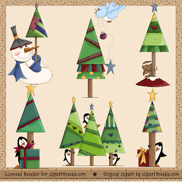Christmas Trees Clip Art - The Printable Craft Shop