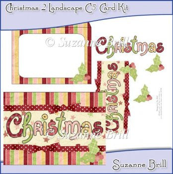 Christmas 2 Landscape C5 Card Kit - The Printable Craft Shop