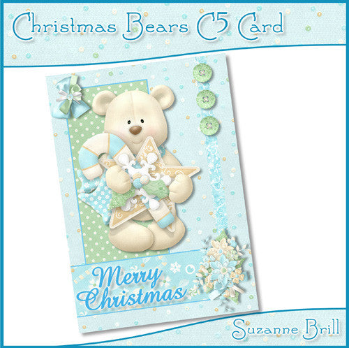 Christmas Bears C5 Card - The Printable Craft Shop