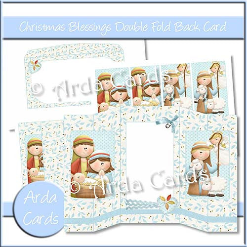 Christmas Blessings Double Foldback Card - The Printable Craft Shop
