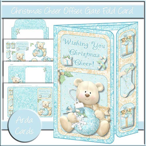 Christmas Cheer Offset Gatefold Card - The Printable Craft Shop