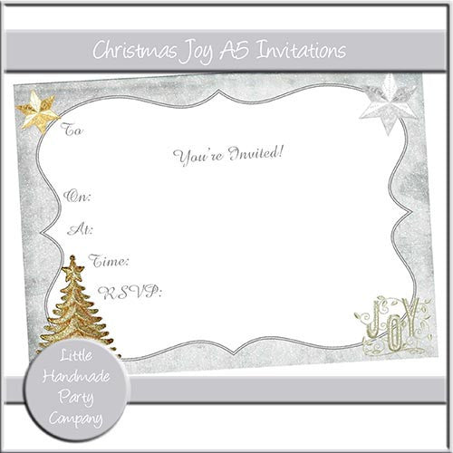 Christmas Joy A5 Invitations - The Printable Craft Shop