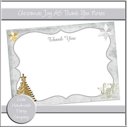 Christmas Joy A5 Thank You Notes - The Printable Craft Shop