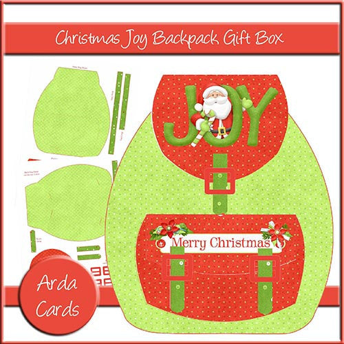 Christmas Joy Backpack Gift Box - The Printable Craft Shop