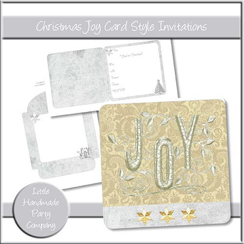 Christmas Joy Card Style Invitation - The Printable Craft Shop