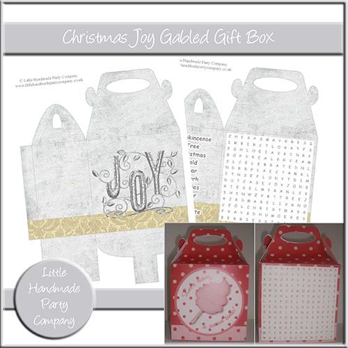 Christmas Joy Gabled Gift Box - The Printable Craft Shop