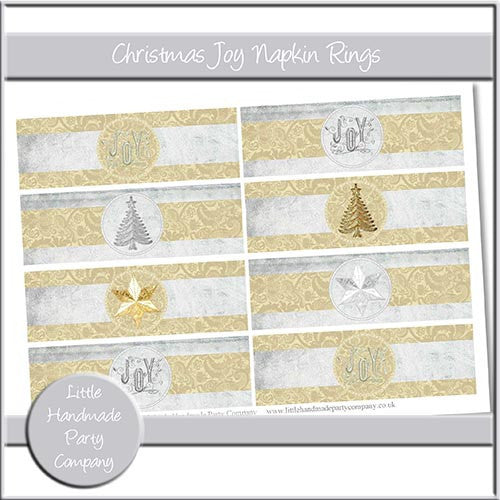 Christmas Joy Napkin Rings - The Printable Craft Shop