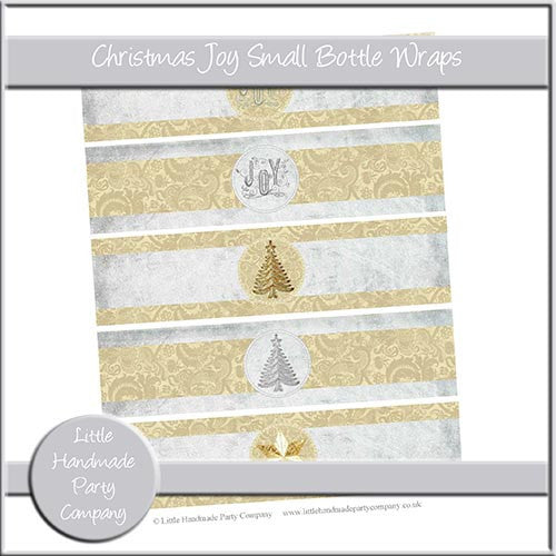 Christmas Joy Small Bottle Wraps - The Printable Craft Shop