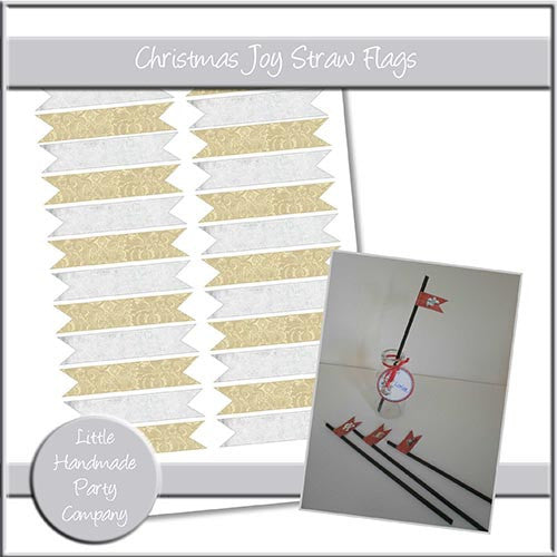 Christmas Joy Straw Flags - The Printable Craft Shop