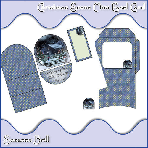 Christmas Scene Mini Easel Card - The Printable Craft Shop
