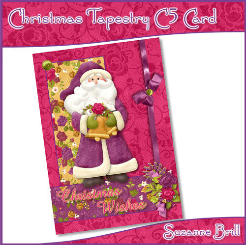 Christmas Tapestry C5 Card - The Printable Craft Shop