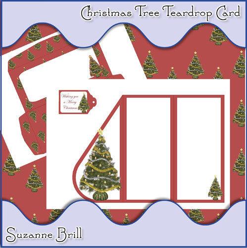 Christmas Tree Teardrop Card - The Printable Craft Shop