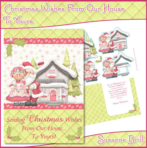 Christmas Wishes From Our House To Yours C5 Card - The Printable Craft Shop