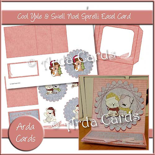 Cool Yule & Swell Noel Spirelli Easel Card - The Printable Craft Shop