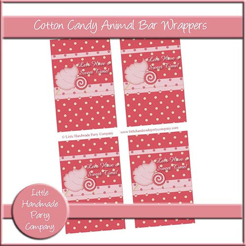 Cotton Candy Animal Bar Wrappers - The Printable Craft Shop