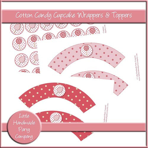 Cotton Candy Cupcake Wrappers & Toppers - The Printable Craft Shop