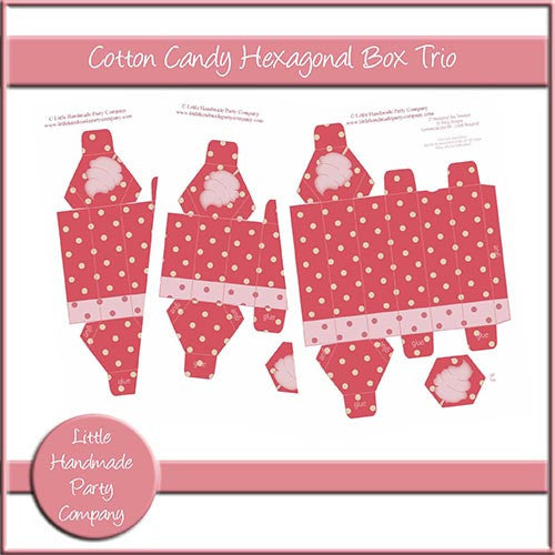 Cotton Candy Hexagonal Box Trio - The Printable Craft Shop