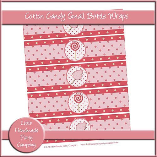 Cotton Candy Small Bottle Wraps - The Printable Craft Shop