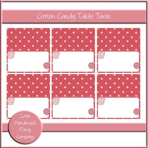 Cotton Candy Table Tents - The Printable Craft Shop