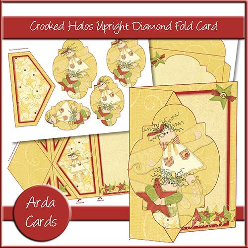 Crooked Halos Upright Diamond Fold Card - The Printable Craft Shop