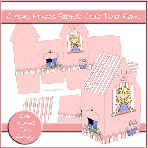 Cupcake Princess Fairytale Castle Tower Box - The Printable Craft Shop
