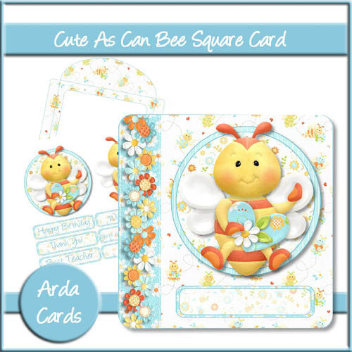 Cute As Can Bee Square Card - The Printable Craft Shop