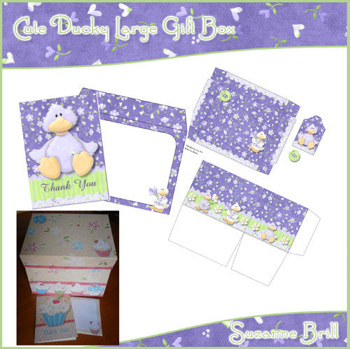Cute Ducky Large Gift Box - The Printable Craft Shop