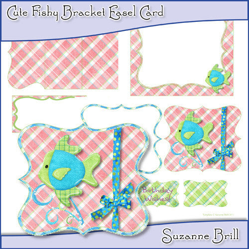 Cute Fishy Bracket Easel Card - The Printable Craft Shop