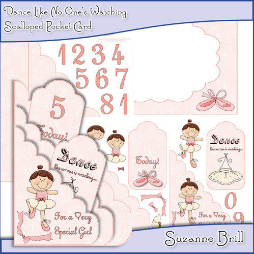 Dance Like No One Is Watching Scalloped Pocket Card - The Printable Craft Shop