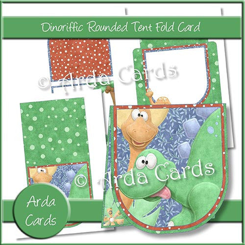 Dinoriffic Rounded Tent Fold Card - The Printable Craft Shop