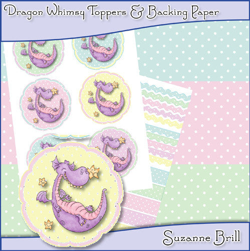 Dragon Whimsy Toppers & Backing Papers - The Printable Craft Shop