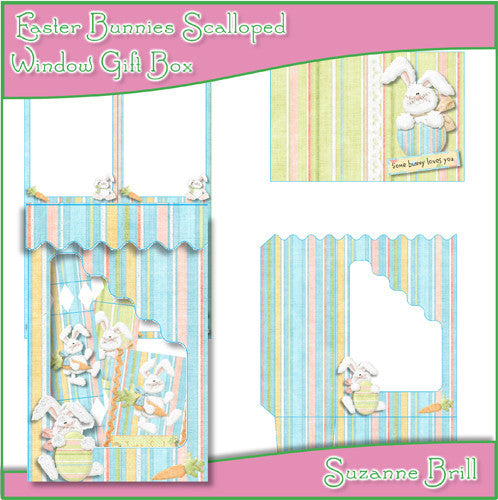 Easter Bunnies Scalloped Window Gift Box - The Printable Craft Shop