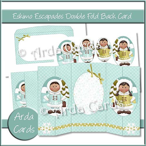 Eskimo Escapades Double Foldback Card - The Printable Craft Shop