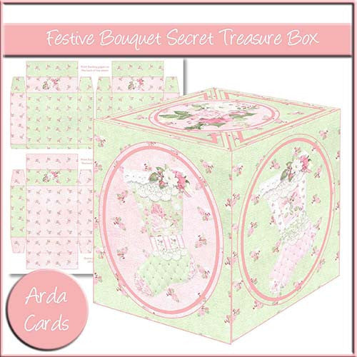 Festive Bouquet Secret Treasure Box - The Printable Craft Shop