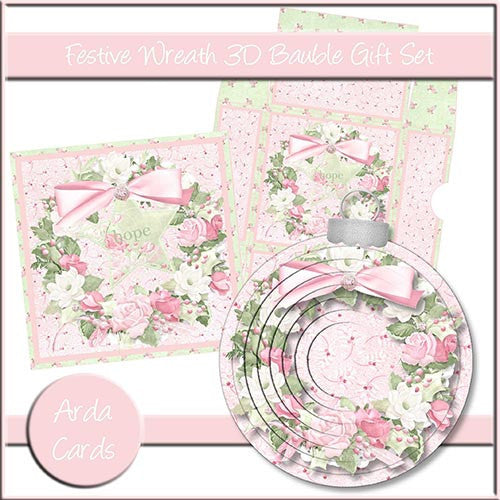 Festive Wreath 3D Bauble Gift Set - The Printable Craft Shop