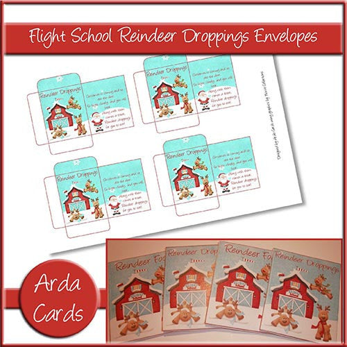 Flight School Reindeer Droppings Envelopes - The Printable Craft Shop