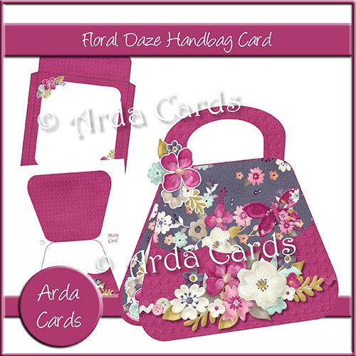 Floral Daze Handbag Card - The Printable Craft Shop - 1