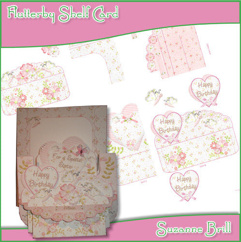 Flutterby Shelf Card - The Printable Craft Shop