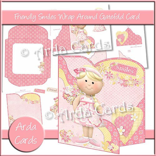 Friendly Smiles Wrap Around Gatefold Card - The Printable Craft Shop