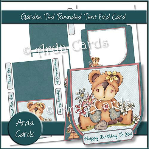 Garden Ted Rounded Tent Fold Card - The Printable Craft Shop