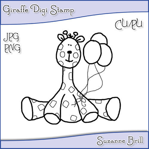 Giraffe Digi Stamp - The Printable Craft Shop