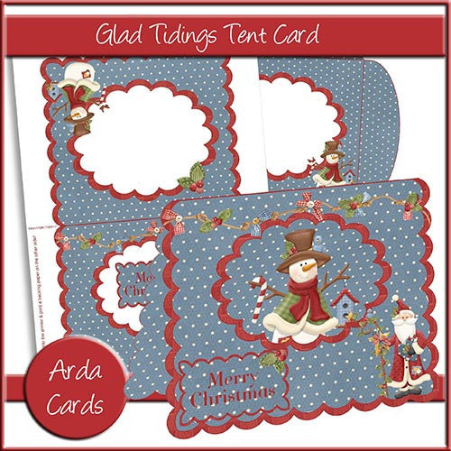 Glad Tidings Tent Card - The Printable Craft Shop