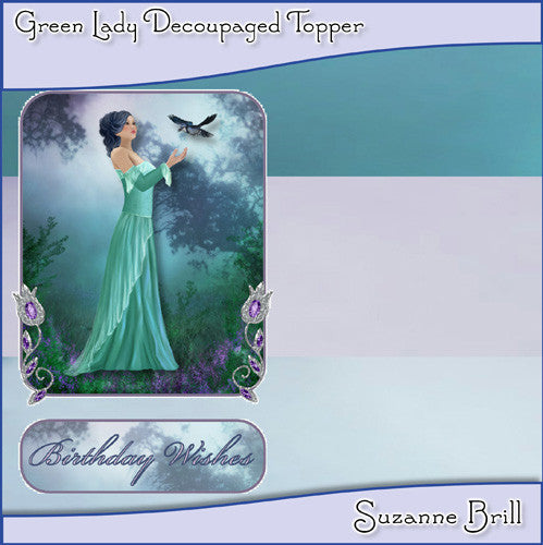 Green Lady Decoupaged Topper - The Printable Craft Shop