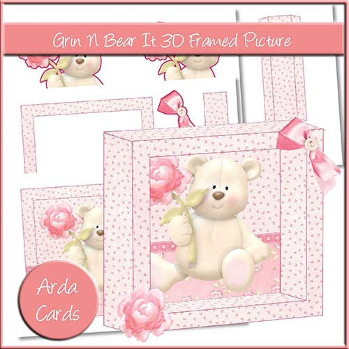 Grin N Bear It 3D Framed Picture - The Printable Craft Shop